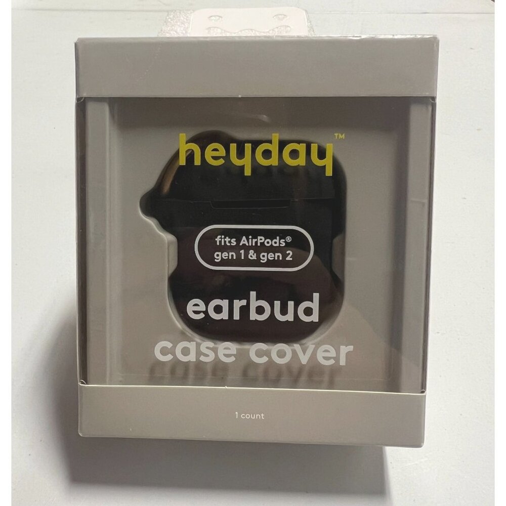 Heyday Apple AirPods Gen 1/2 Silicone Case with Clip Black